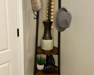 Corner shelf hat rack
