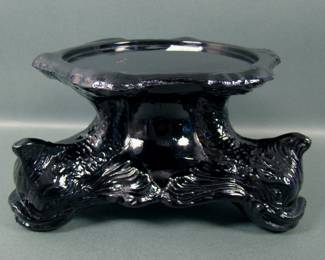 1920's Tiffin Black Triple Dolphin Fish Bowl Base