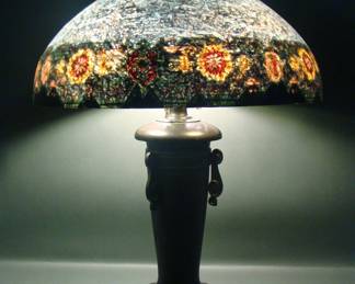 HANDEL PERSIAN REVERSE PAINTED LAMP & BASE