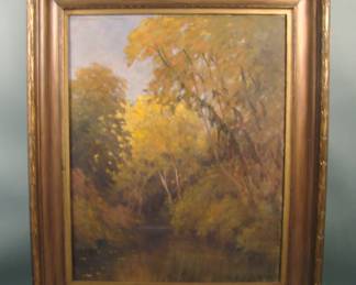 1920'S CLYDE LEON KELLER OIL PAINTING