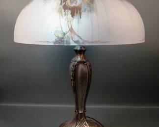 1930'S REVERSE PAINTED LAMP