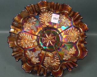 FENTON PEACOCK AND GRAPE CARNIVAL GLASS 