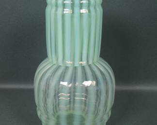  Vintage Fenton Green Opal Rib Optic Tumble Up.