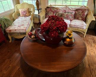 Large handmade round coffee table