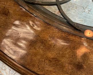 Very Large Coffee table 55" diameter, 23" tall.  Wood and Wrought Iron