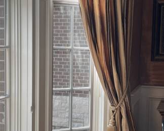Pair of Silk Curtains 32" wide, 103" long