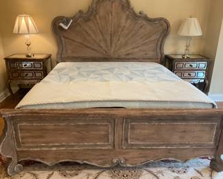Hooker Furniture, mirrored night stands. King bed frame,  king Serta Artic Mattress