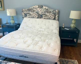 Full size . Sleep Number  Precision Comfort bed.  Ethan Allen Side Tables 