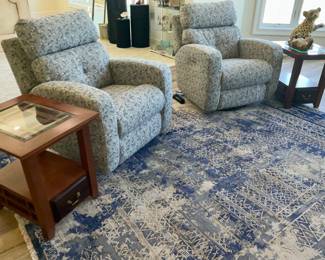 Power Recliner Chairs, Side Tables, Area Rug