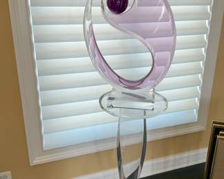 H. Studio, Haziza,  Lucite Art Sculpture,  Lucite Stand