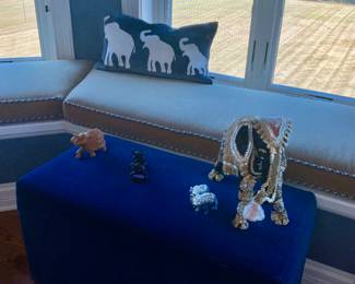Blue Bench, Elephant Decor