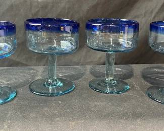 Stunning Cobalt Blue Margarita Glasses