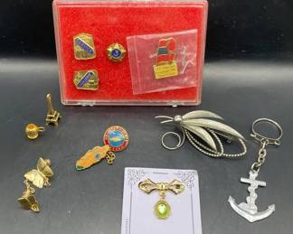 Mix Of Pins, Charms A Keychain