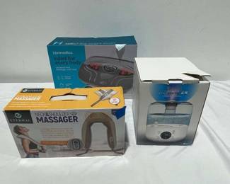 Neck Massager, Foot Massager, and Dehumidifier