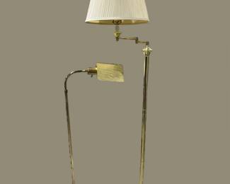 2 Adjustable Brass Floor Lamps