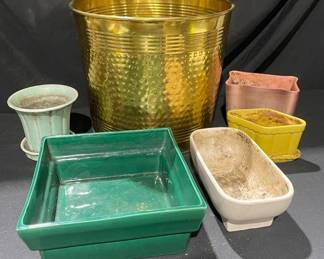 Colorful Planters With Brass Tin