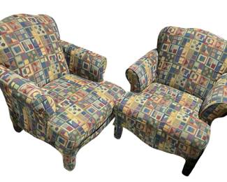 Pair Of Geometric Arm Chairs