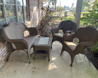 4 piece wicker set