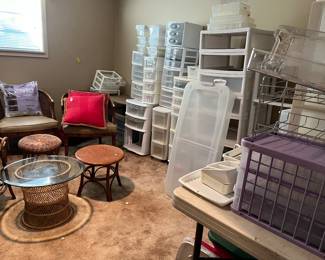 Plastic storage & organization, miscellaneous small furniture, decorative pillows