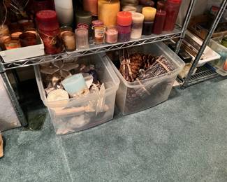 Candles, beach theme decor, woodlands theme decor