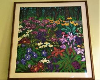 Fay Peck mixed media framed 54" x 56" original.