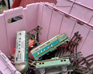 Marx tin train with accessories 