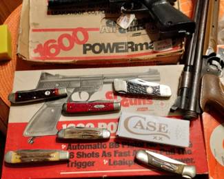 BB guns, Nice pocket knives.