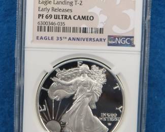 Lot 6. 2021 W Eagle S $1 graded PF 69 Ultra Cameo by NGC