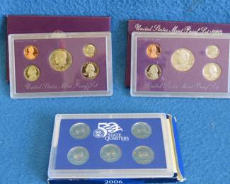 Lot 113. 1989 and 1992 Proof Sets and a 2006 State Quarter proof set
