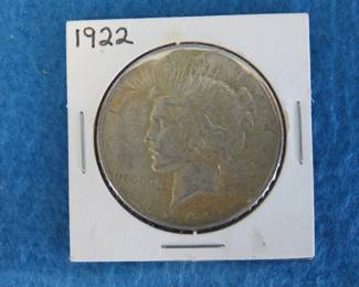 Lot 211. 1922 P Peace silver dollar