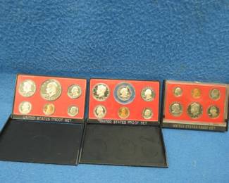 Lot 70. Three U.S. Proof Sets
