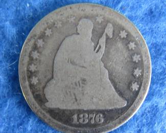 Lot 108. 1876 P Liberty seated quarter