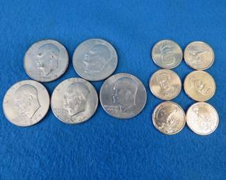 Lot 169. Six Presidential $1.00 coins and 5 Eisenhower $1.00 coins