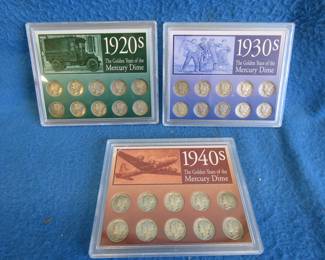Lot 55. The Golden Years of Mercury Dimes, 1920,1930 and 1940.  30 total dimes
