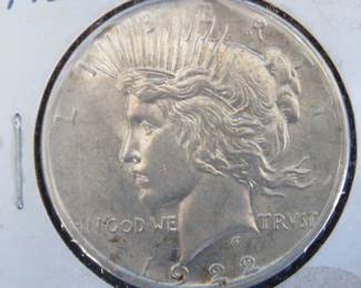 Lot 223. 1922 D Peace Silver Dollar