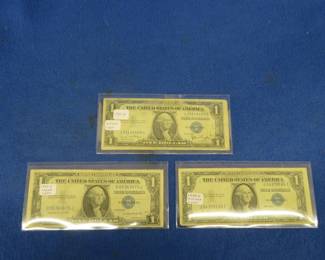 Lot 171. Three $1 Silver Certificates