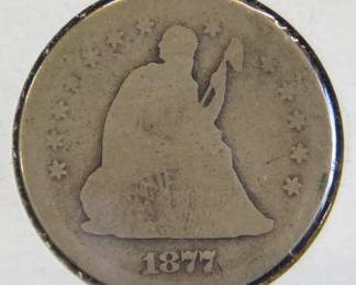 Lot 33. 1877 S Seated Liberty Quarter