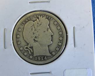 Lot 29. 1914 P Barber Quarter