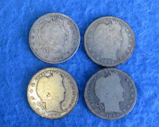 Lot 43. Four Barber Quarters