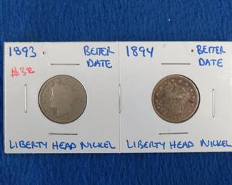 Lot 144. Two Liberty Head Nickels