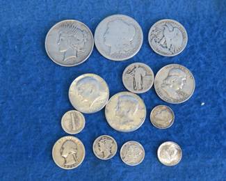 Lot 23. $5 face value silver coins