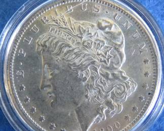 Lot 20. 1890 S Morgan Silver Dollar