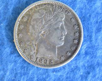 Lot 158. 1892 O Barber Quarter.   Full Liberty