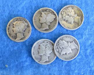 Lot 24. Five Mercury Dimes including (2) 1916 P