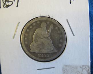Lot 22. 1857 Seated Liberty Quarter