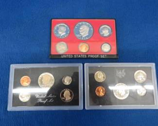 Lot 141. Three U.S. Proof Coin sets
