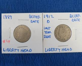 Lot 125. Two Liberty Head Nickels