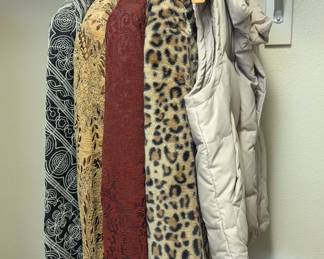 Lot #B16 - Coldwater Creek & Carlisle Jackets, Leopard Print Jacket & DKNY Vest, Size Small