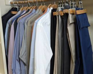 Lot #B56 - Men's Formal Wear Sizes L & 34: Suits, Pants, Button Up Shirts