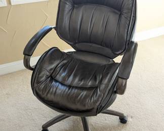 Lot #B115 - Lane Adjustable Swivel Ergonomic Office Chair in Dark Brown Leather